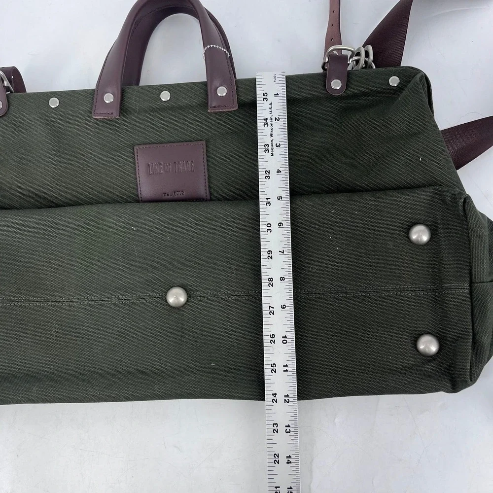 Line of Trade No. 0312 Olive Green Canvas Doctor Bag Weekender Duffel Strap